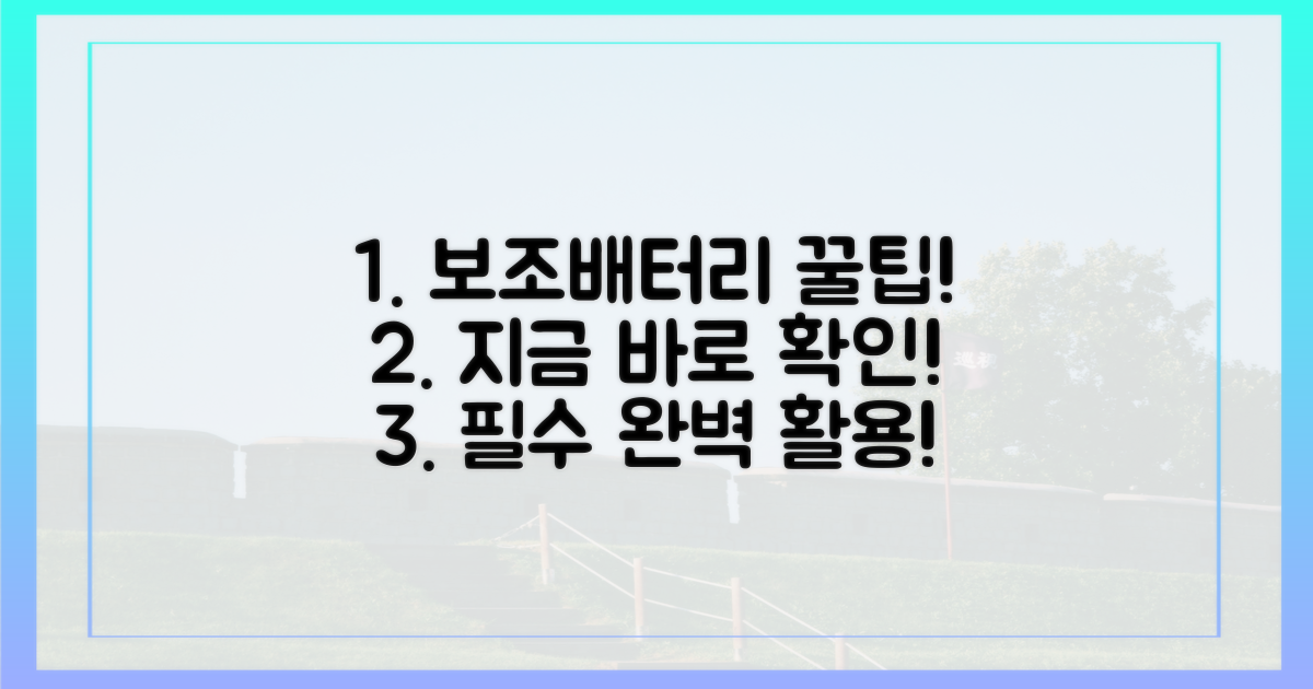 보조배터리 활용 꿀팁 얻어가세요