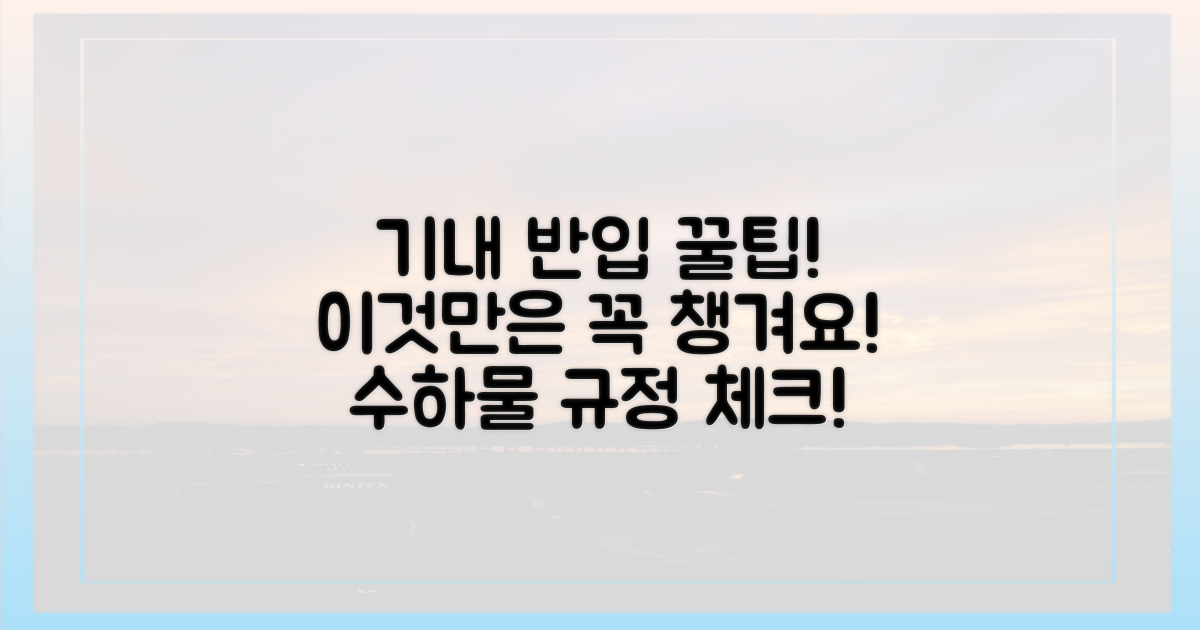 기내 반입 규정 확인하세요