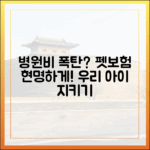 반려동물 병원비 폭탄, 펫보험으로 현명하게 대비하는 방법