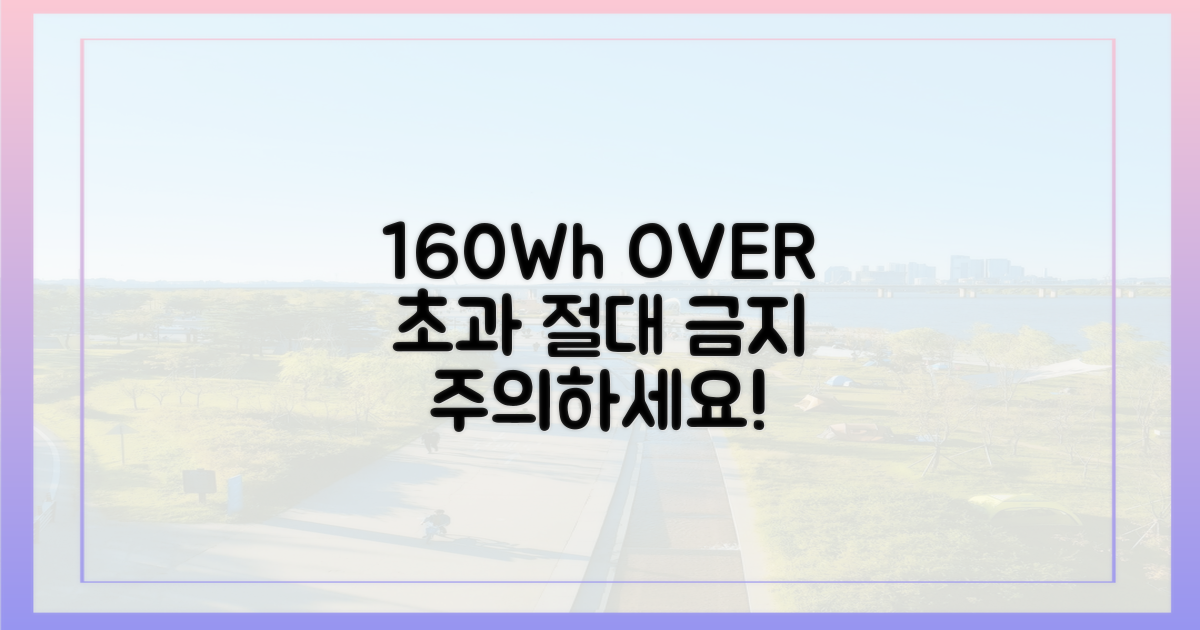 160Wh 초과 불가