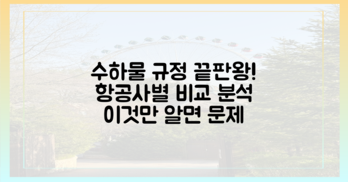 수하물 규정 비교 분석