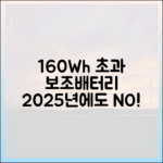 160Wh 초과 보조배터리, 2025년에도 절대 반입 불가일까?