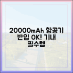 20000mAh 보조배터리, 이것만 알면 어떤 항공사든 기내 반입 OK