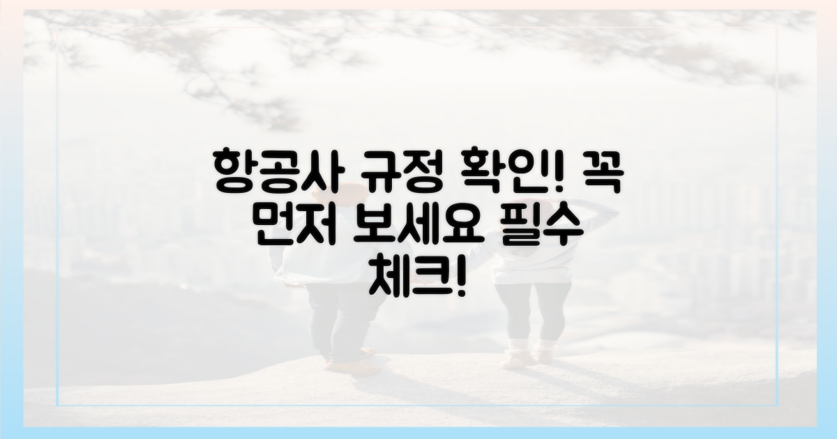 항공사 규정을 먼저 보세요