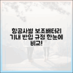 항공사별 보조배터리 반입 규정, 한눈에 비교하고 스마트하게 여행 준비하기