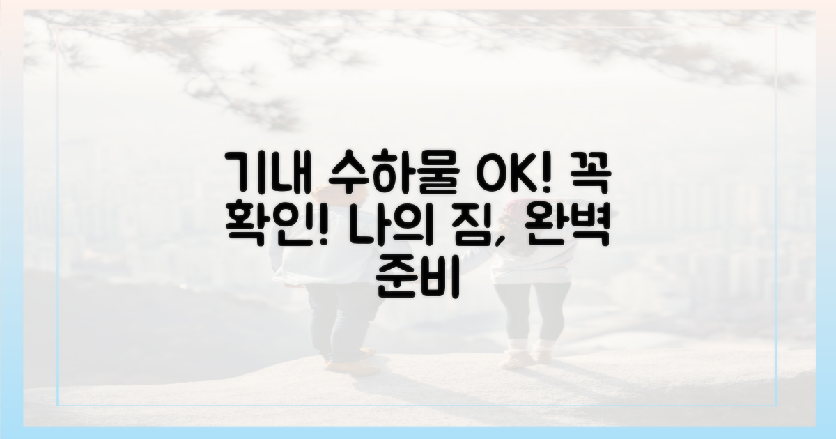 기내 반입 기준을 파악하세요