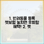 반려동물 등록, 펫보험 가입 시 어떤 혜택이 있을까?