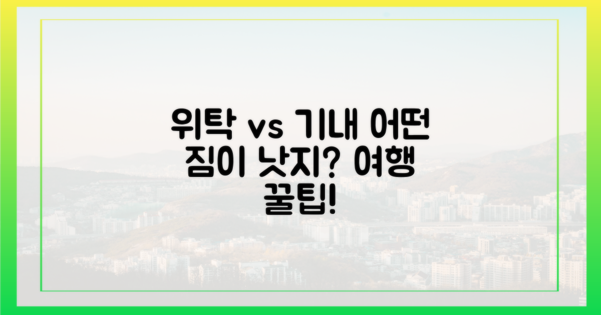 위탁 수하물 vs 기내 반입, 무엇이 나을까?