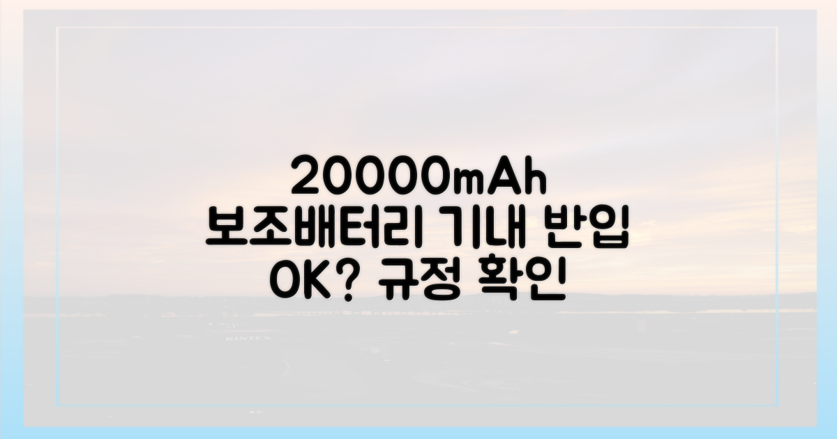 20000mAh 보조배터리, 기내 반입 규정은?