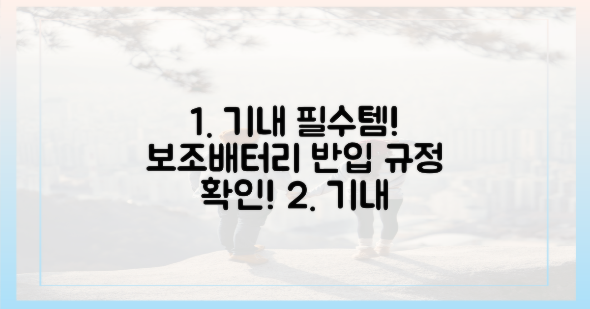 보조배터리, 기내 반입 필수!