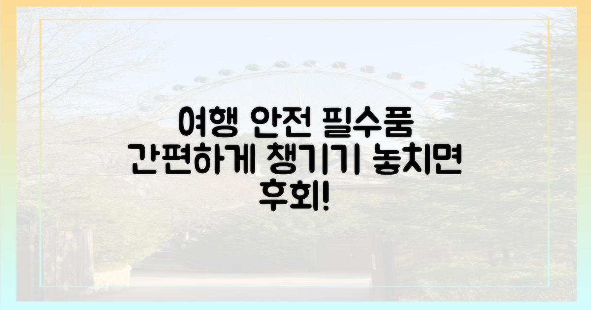 여행 필수품, 안전하게 챙기기