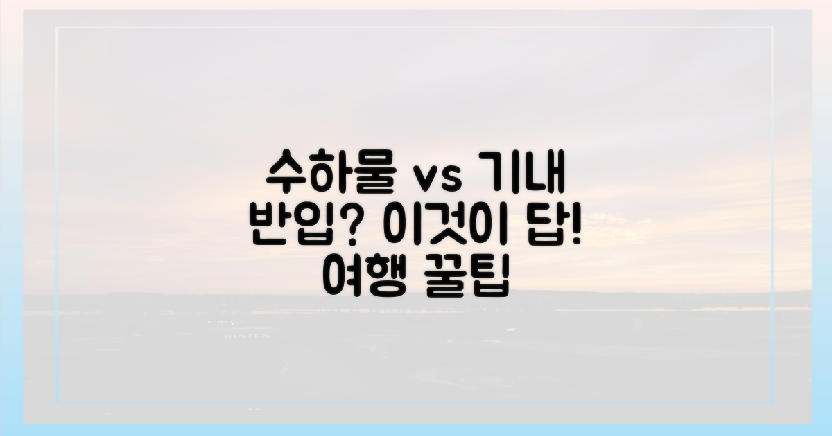 수하물 vs 기내 반입, 무엇이 유리할까