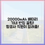 항공사 직원이 알려주는 20000mAh 보조배터리 반입 시 주의사항