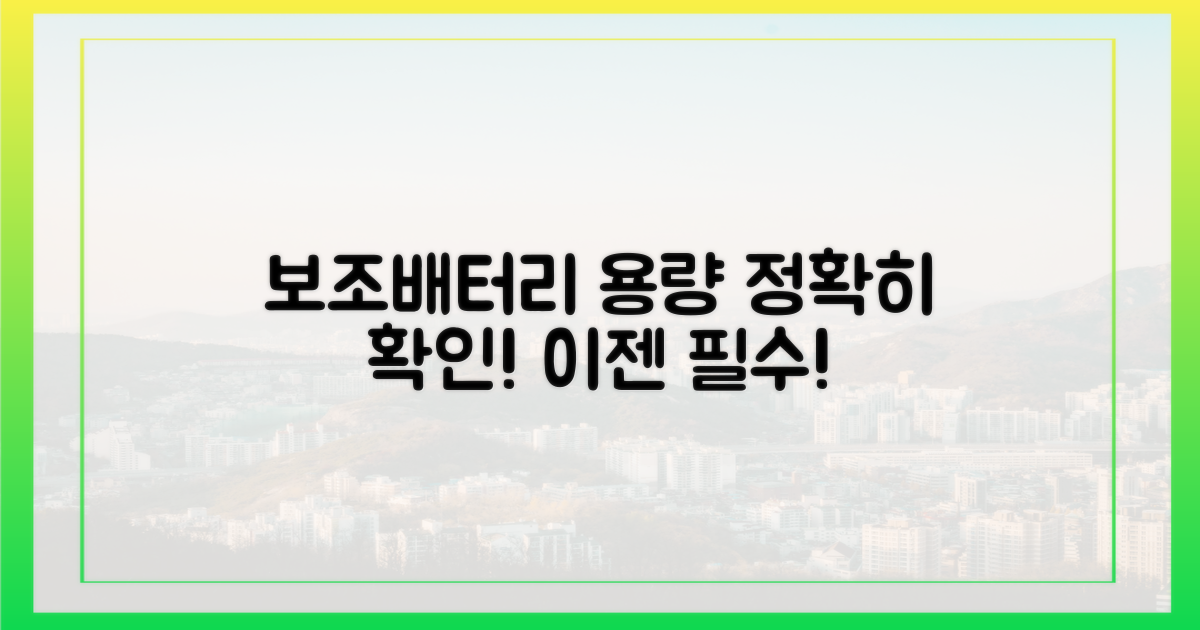 보조배터리 용량 확인부터!