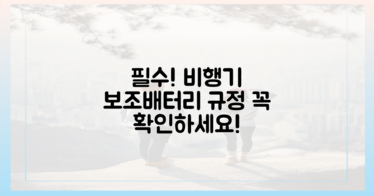 비행기 보조배터리 규정 확인하세요!