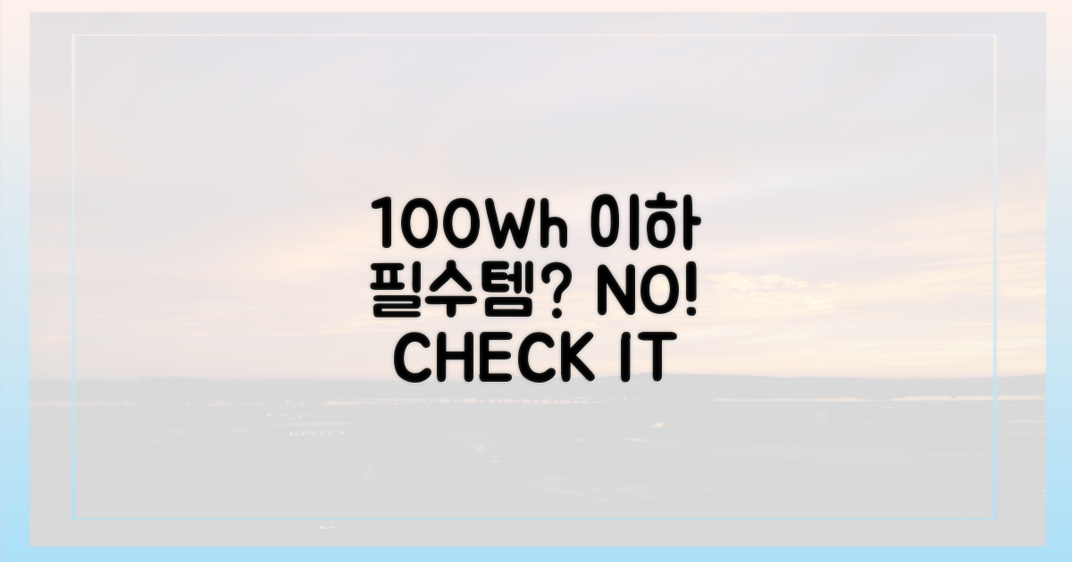 100Wh 이하 필수 조건