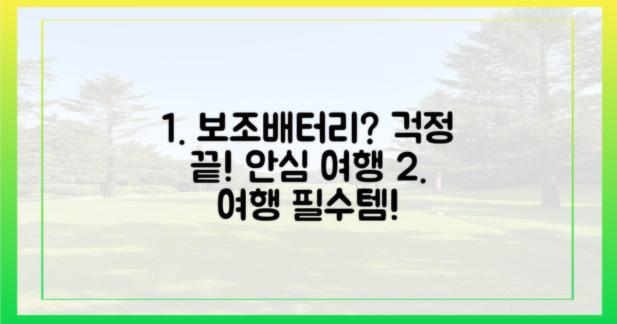 소중한 내 보조배터리, 안심 여행은?