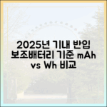 최신 보조배터리, 2025년 비행기 반입 용량 기준은? (mAh, Wh)