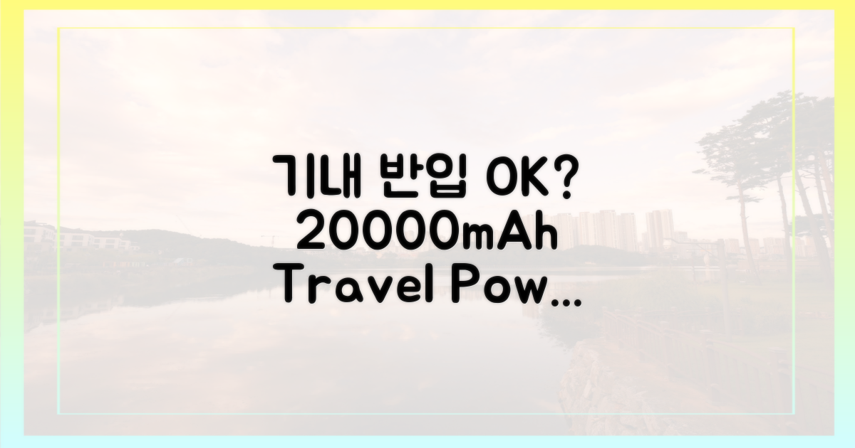 20000mAh, 기내 반입 가능할까?