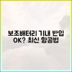 최신 항공 안전법 기준, 보조배터리 기내 반입의 모든 것