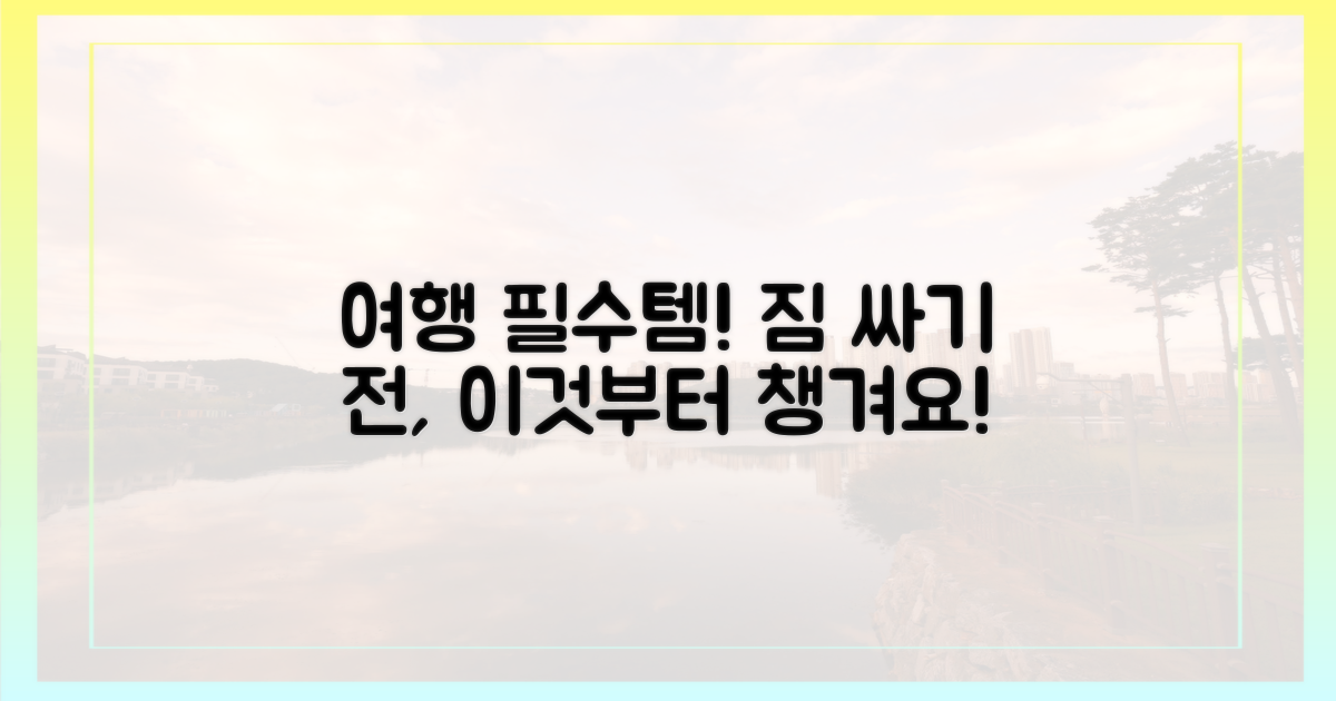 짐 싸기 전, 이것부터 챙기세요.