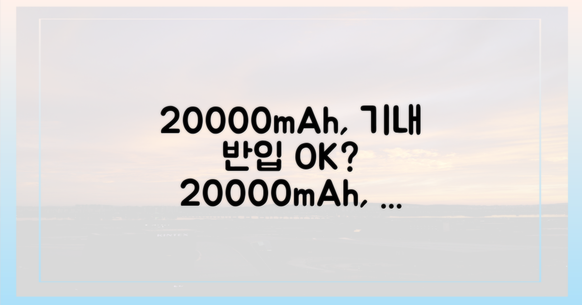 20000mAh, 기내 반입 될까?