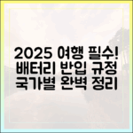 2025년 해외여행, 국가별 보조배터리 반입 규정 총정리