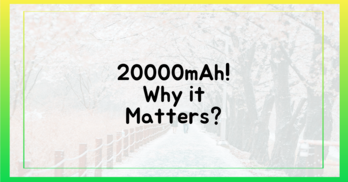 20000mAh 배터리, 왜 중요할까