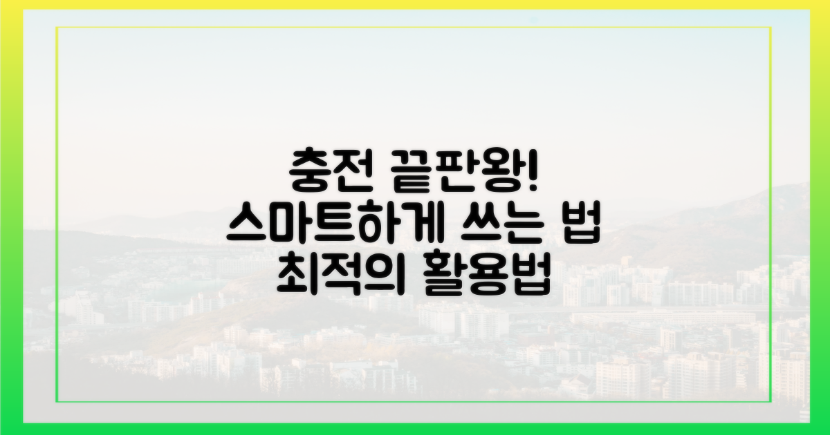 최적의 충전, 스마트한 활용법