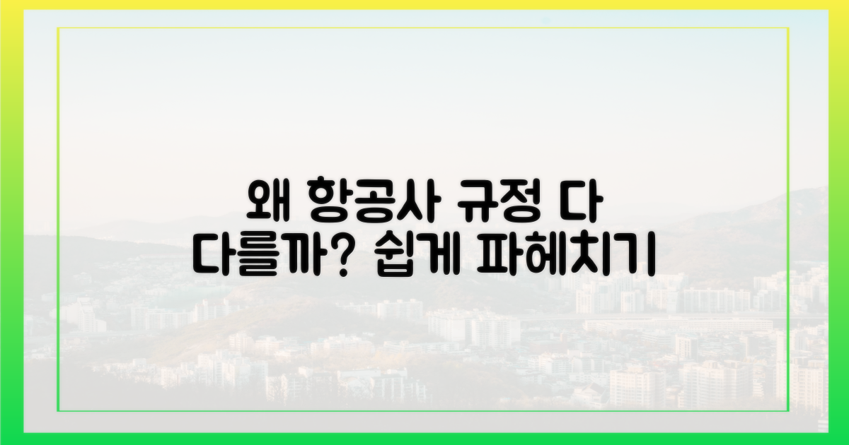 항공사 규정, 왜 다를까?