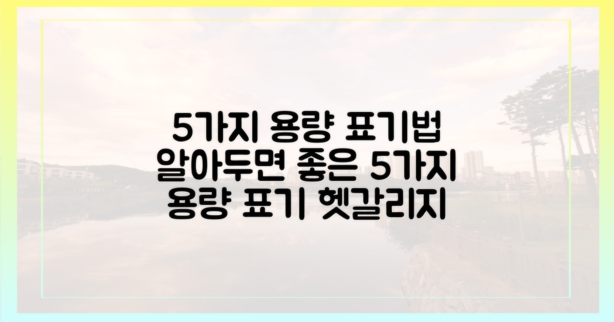 5가지 용량 표기법