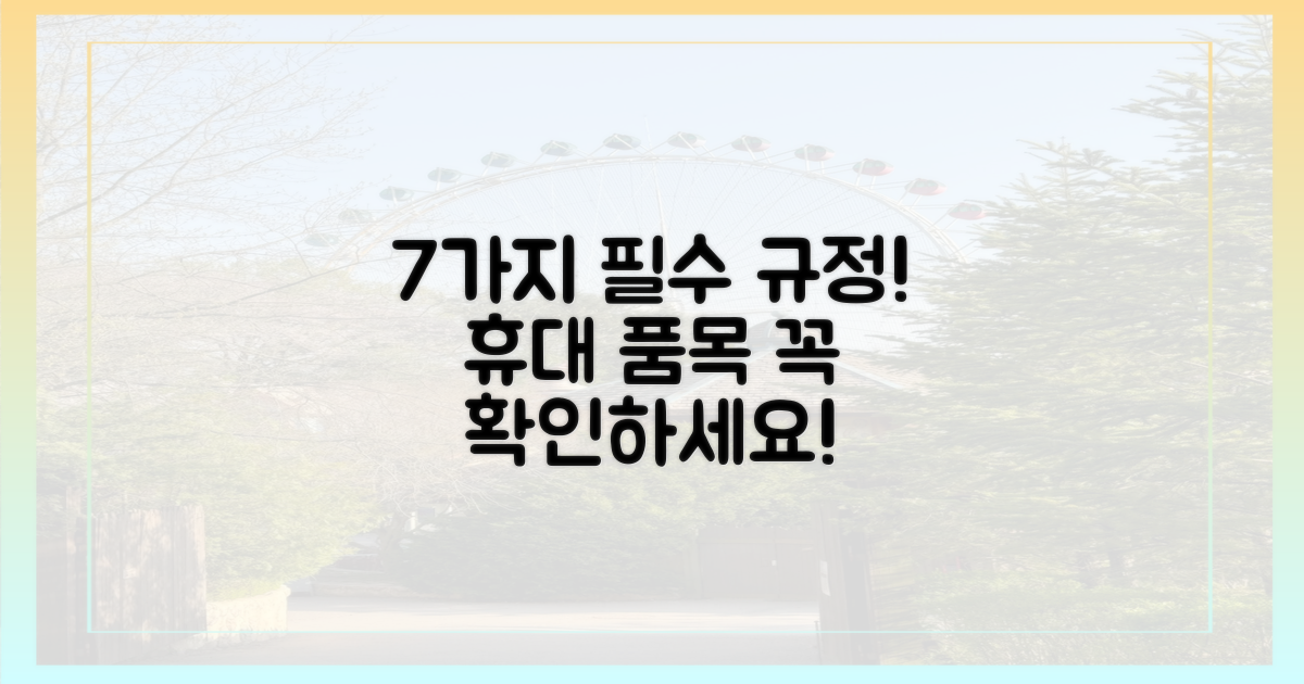 7가지 휴대 규정 확인