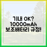 10000mAh 보조배터리, 기내에서 사용해도 괜찮을까? 사용 규정 안내