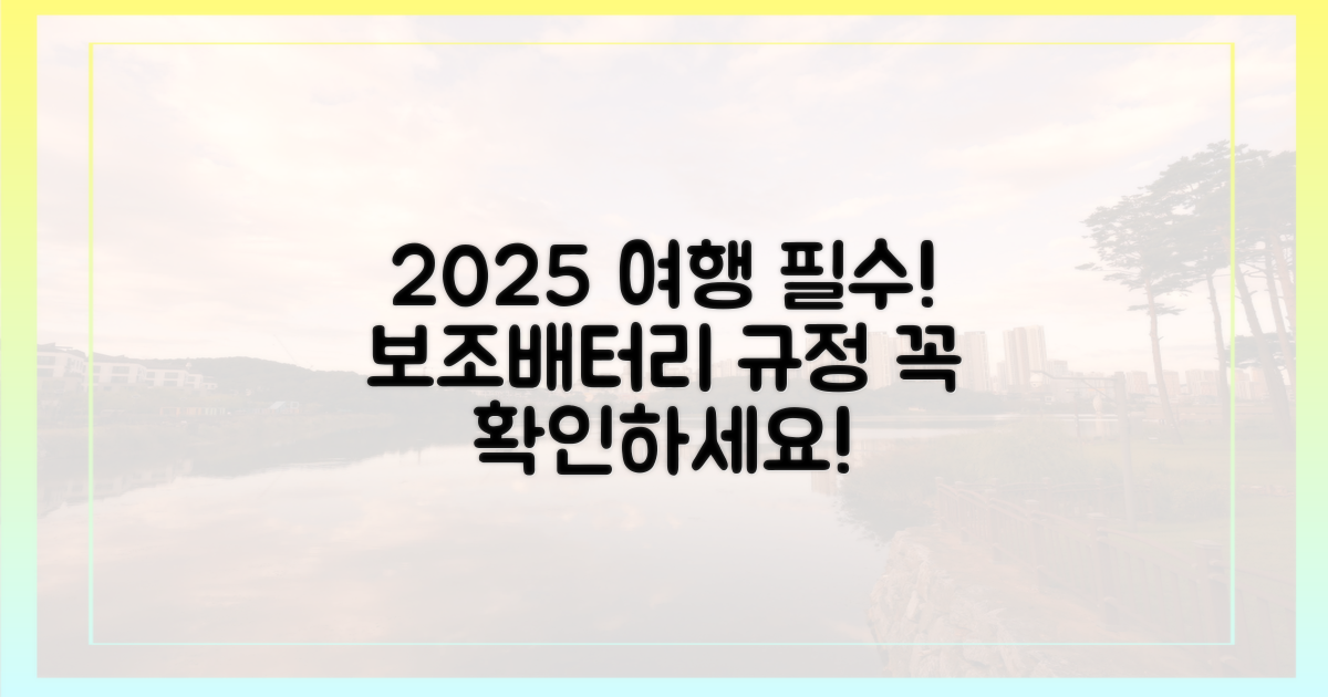 2025년 여행, 보조배터리 규정부터 확인!
