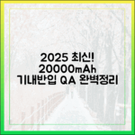 2025년 최신판! 20000mAh 보조배터리 기내 반입, 질문과 답변 총정리