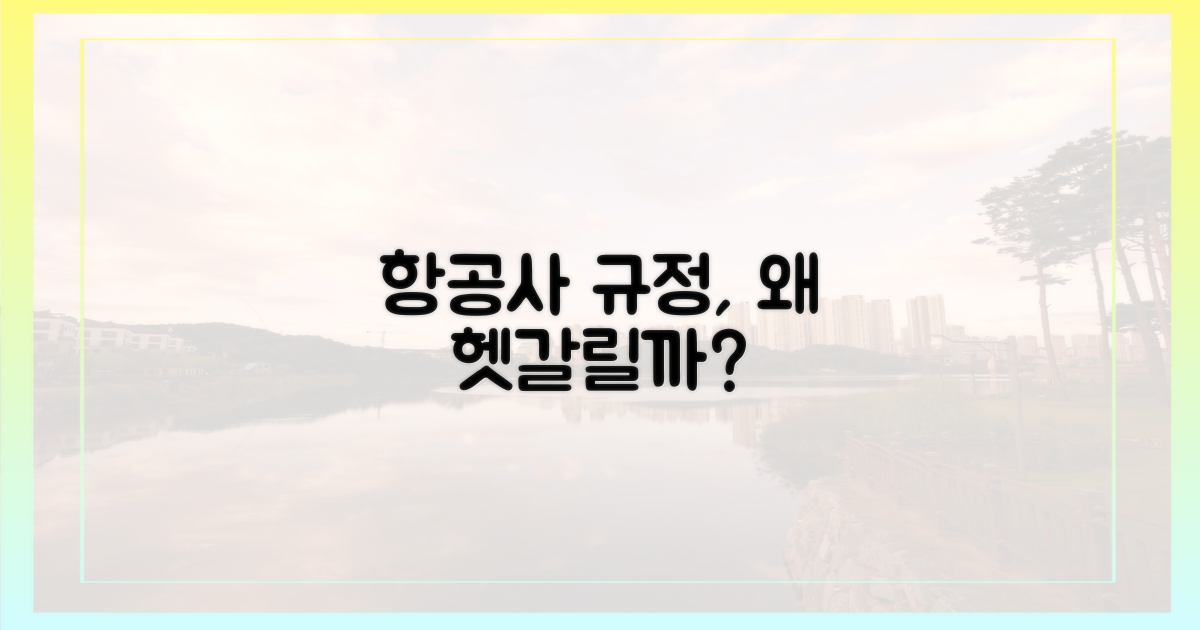 항공사 규정, 헷갈리는 이유는?