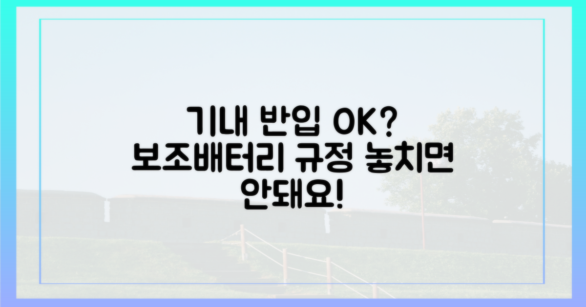 보조배터리, 기내 반입 규정 확인하세요!