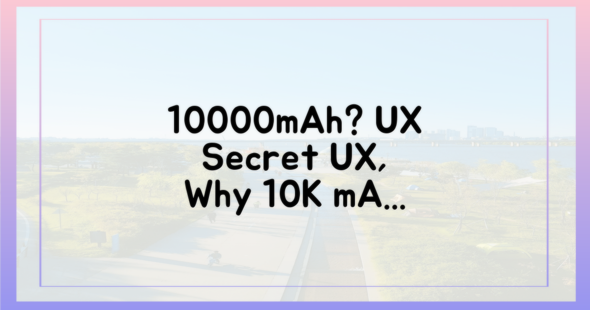 사용자 경험, 왜 10000mAh일까?