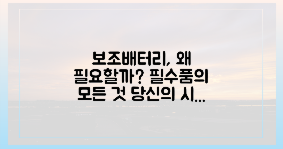 왜 보조배터리가 중요할까?