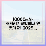 공항에서 10000mAh 보조배터리 뺏기지 않는 법 (2025년 최신판)