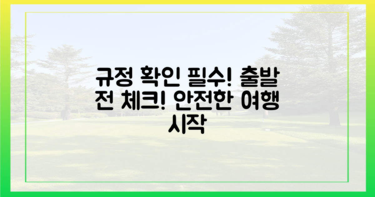 출발 전 규정부터 확인하세요!