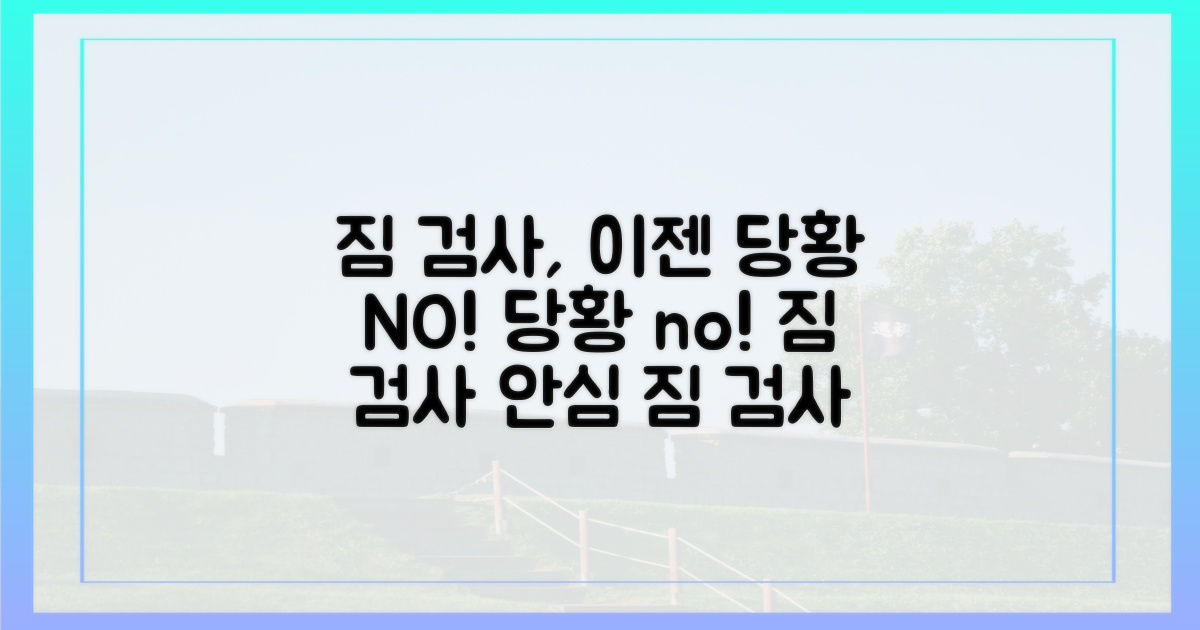짐 검사, 당황하지 마세요!
