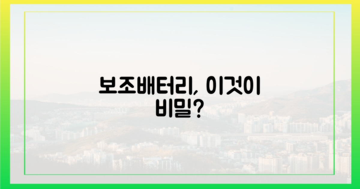 보조배터리, 대체 무슨 비밀이?