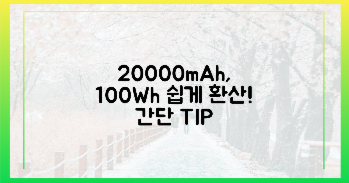20000mAh, 100Wh 환산법