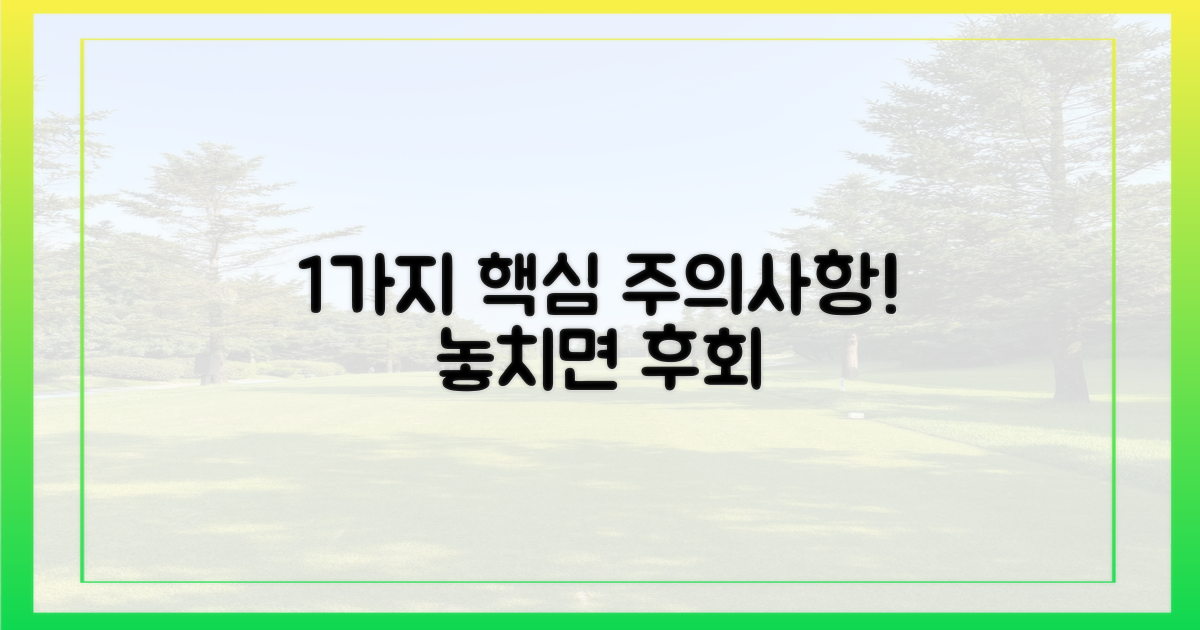 1가지 핵심 주의사항