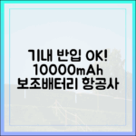 항공사별 10000mAh 보조배터리 기내 반입 규정 한눈에 비교하기