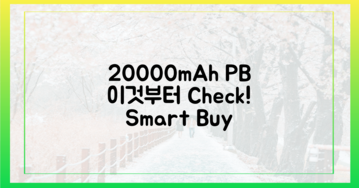 20000mAh 보조배터리, 이것부터 확인하세요