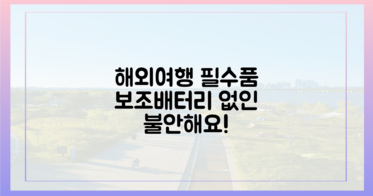 해외여행, 보조배터리 없이는 불안