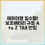 해외여행 필수품 보조배터리, 최신 기내 반입 규정 A to Z