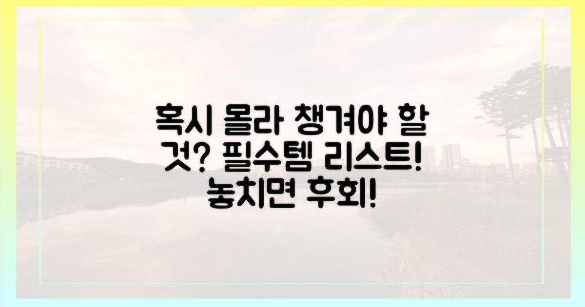 혹시 몰라, 챙겨야 할 것?